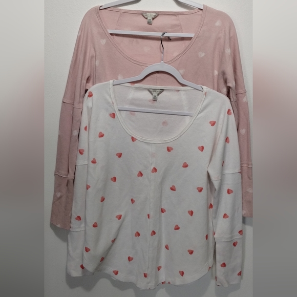 Lucky Brand Women's Long Sleeve ❤️ Shirts Bundle Size M Color Wht/Red -Pink/Wht - Picture 2 of 12